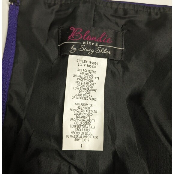 Blondie Nites Stacy Sklar Dress Bubble Gathered Strapless Volume Bling Bodice 1 - Picture 8 of 10